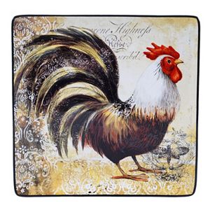 Certified International Vintage Rooster 12.25-in. Square Serving Platter Set