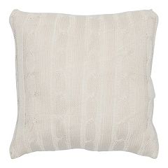 Vcny Dublin Cable Knit Throw Pillow - White