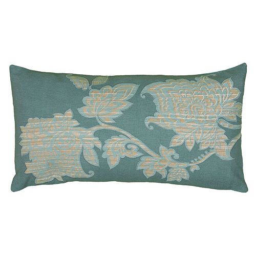 Rizzy Home Oblong Violet Floral Throw Pillow