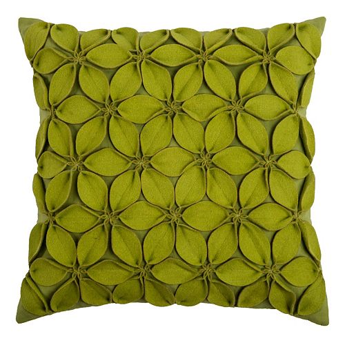 Rizzy Home Applique Felt Leaves Throw Pillow