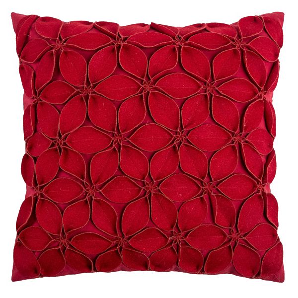 Rizzy Home Applique Felt Leaves Throw Pillow