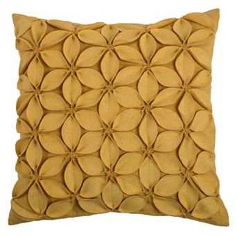 Rizzy Home Applique Felt Leaves Throw Pillow