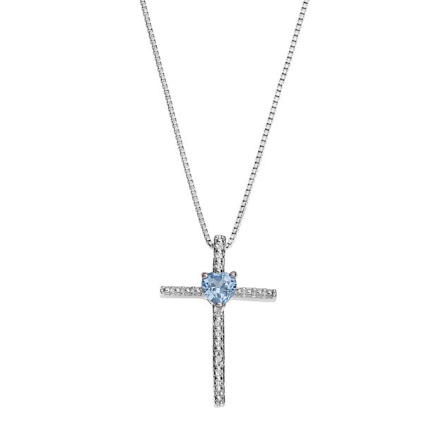 Aquamarine deals cross necklace