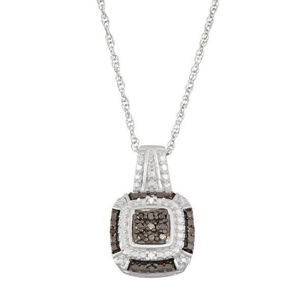Jewelexcess Sterling Silver 1/10 Carat T.W. Black & White Diamond ...