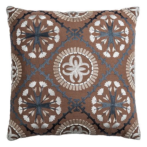 Rizzy Home Geometric Floral Throw Pillow