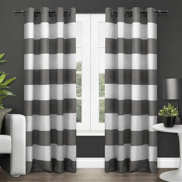 Exclusive Home 2-pack Surfside Cabana Stripe Cotton Window Curtains