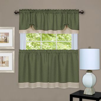 Achim 3 pc Darcy Tier & Valance Kitchen Window Curtain Set