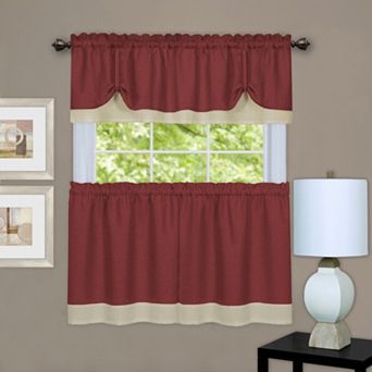 Achim 3 pc Darcy Tier & Valance Kitchen Window Curtain Set