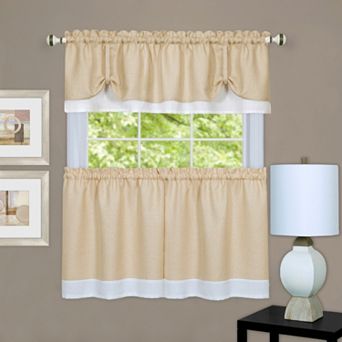 Achim 3 pc Darcy Tier & Valance Kitchen Window Curtain Set