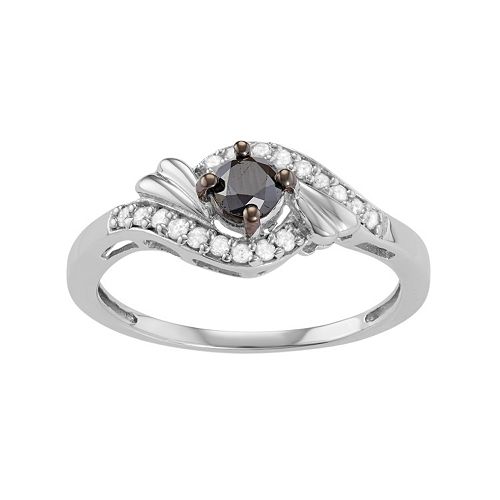 1 2 carat diamond sterling silver ring
