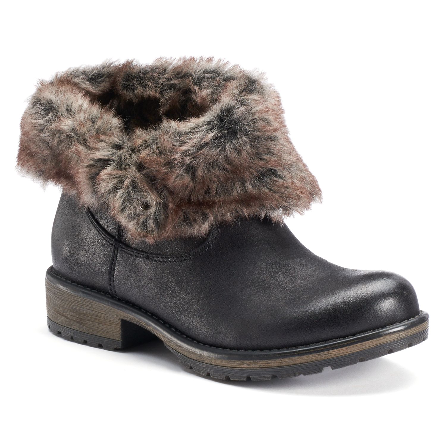 fold over boots with fur