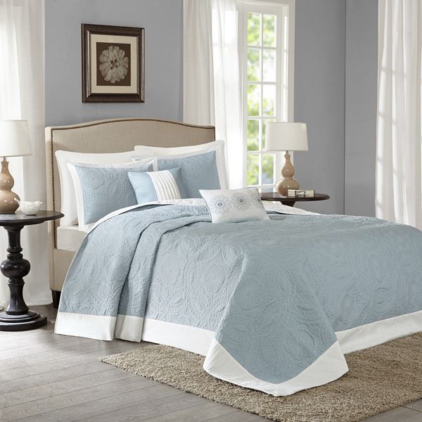 Madison Park Stanton 5-piece Reversible Bedspread Set with Throw Pillows