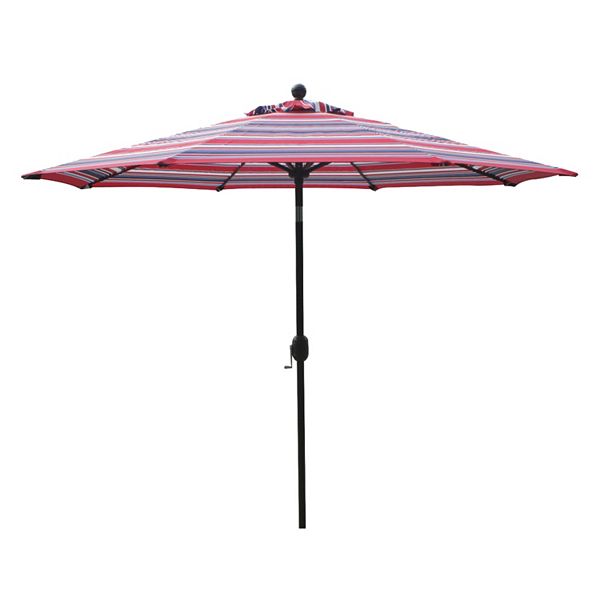 Sonoma Goods For Life 9 Ft Striped Crank And Tilt Patio Umbrella