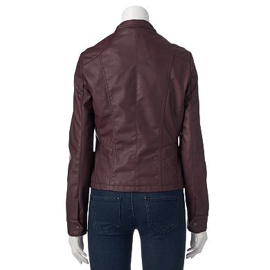 Juniors' J-2 Mock-Layer Faux-Leather Jacket
