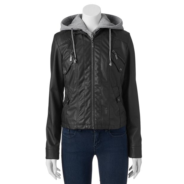 Kohl's leather hot sale jacket juniors