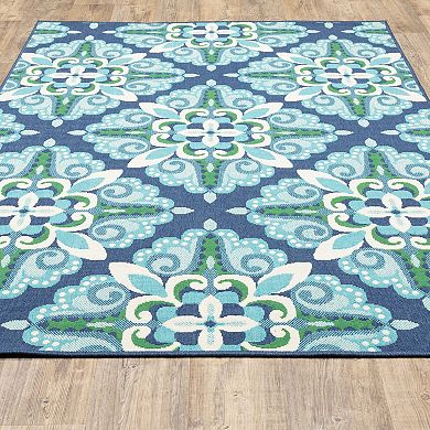 StyleHaven Maritime Overscale Floral Indoor Outdoor Rug