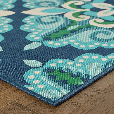 StyleHaven Maritime Overscale Floral Indoor Outdoor Rug