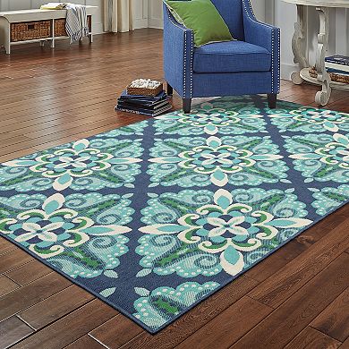 StyleHaven Maritime Overscale Floral Indoor Outdoor Rug