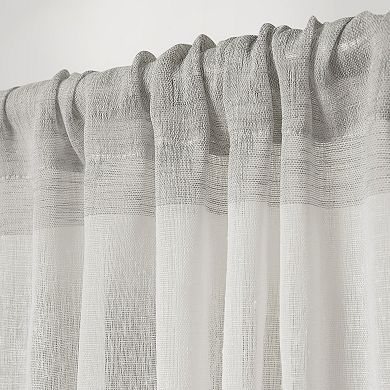 Exclusive Home 2-pack Bern Stripe Sheer Rod Pocket Window Curtains