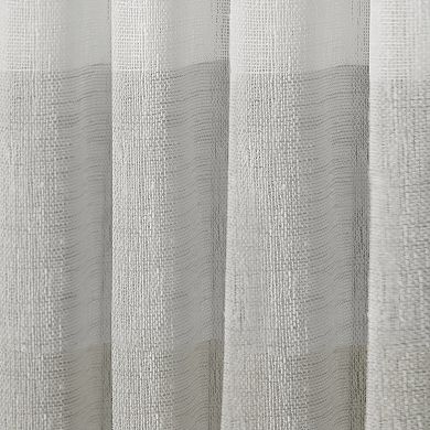 Exclusive Home 2-pack Bern Stripe Sheer Rod Pocket Window Curtains