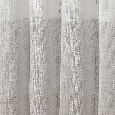 Exclusive Home 2-pack Bern Stripe Sheer Rod Pocket Window Curtains