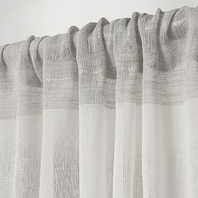 Exclusive Home 2-pack Bern Stripe Sheer Rod Pocket Window Curtains