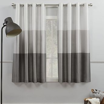 Exclusive Home 2-pack Chateau Striped Faux Silk Window Curtain Set