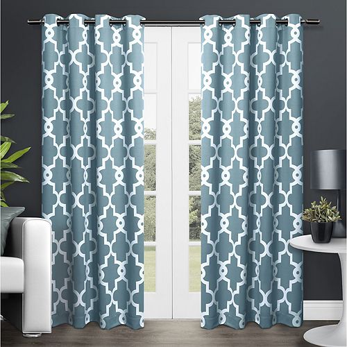 Exclusive Home 2-pack Ironwork Sateen Woven Blackout Window Curtains