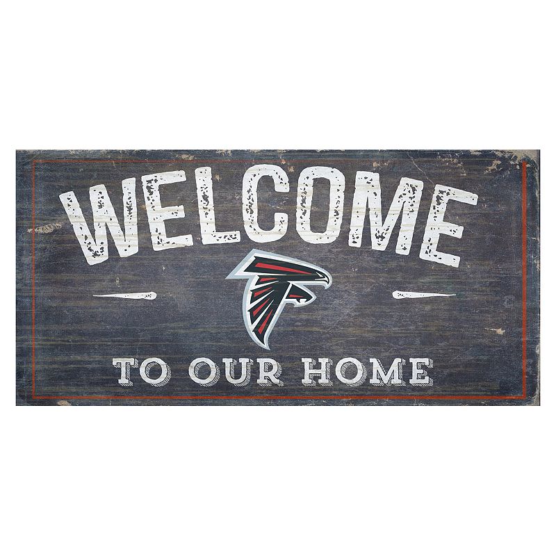 Atlanta Falcons Distress Welcome Sign, Multicolor, 6X12