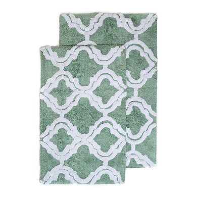 Chesapeake Double Quatrefoil 2-Piece Bath Rug Set