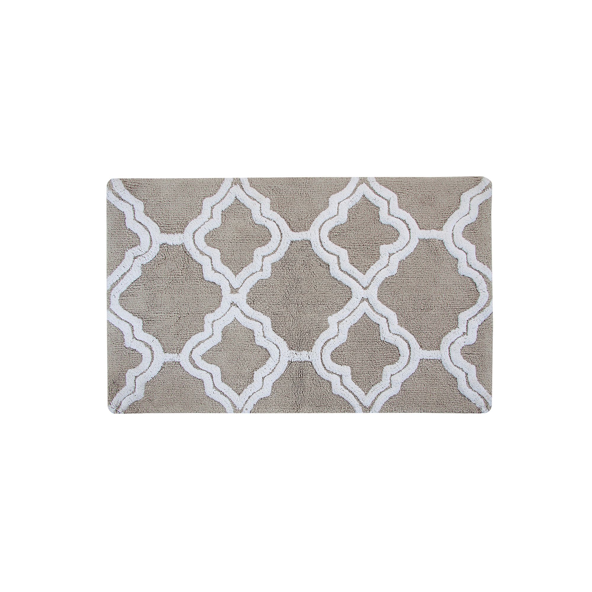 Chesapeake Double Quatrefoil 2-Piece Bath Rug Set, Lunar Gray