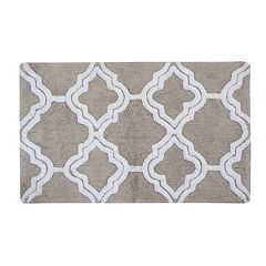 2pc Berkeley Geometric Bath Rug Set Gray/White - Chesapeake