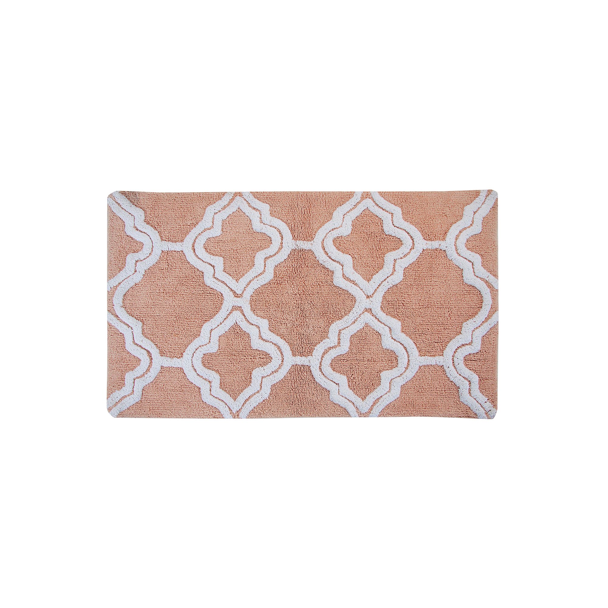 Chesapeake Double Quatrefoil 2-Piece Bath Rug Set, Pink Ivory