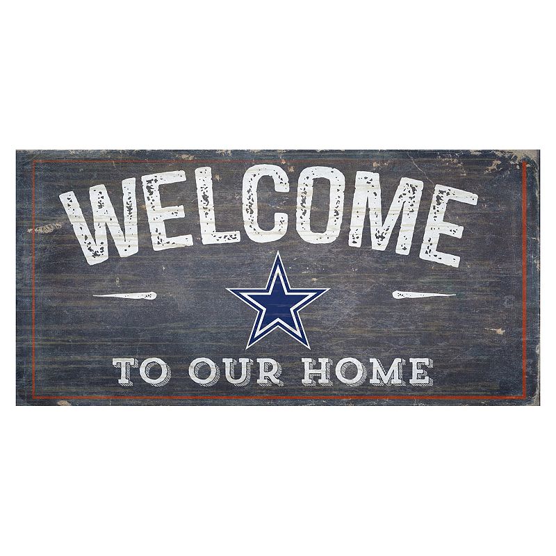 Dallas Cowboys Distress Welcome Sign, Multicolor, 6X12