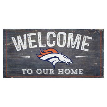 Denver Broncos Distress Welcome Sign