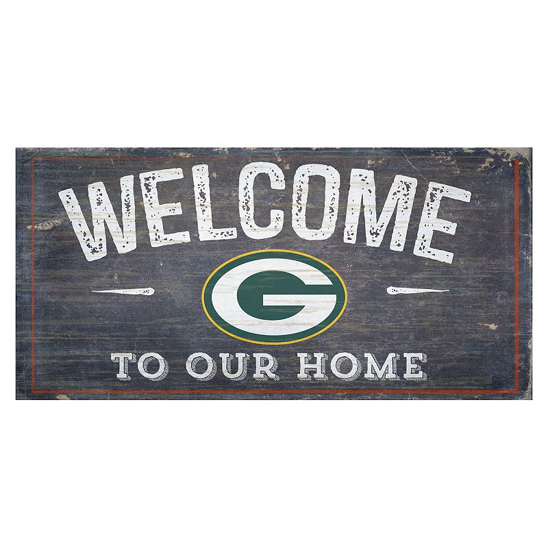 NFL Green Bay Packers Distress Welcome Sign, Team
