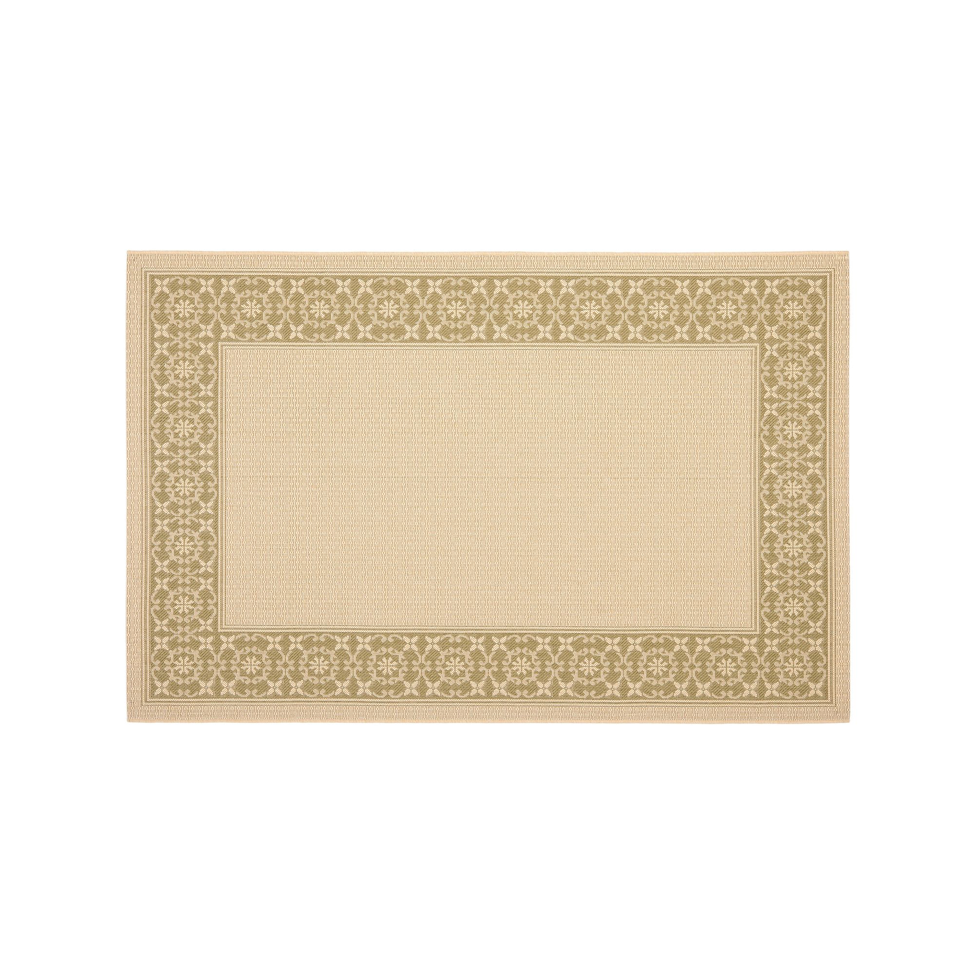 Safavieh Courtyard Medallion Border Indoor Outdoor Rug, Ivory Green
