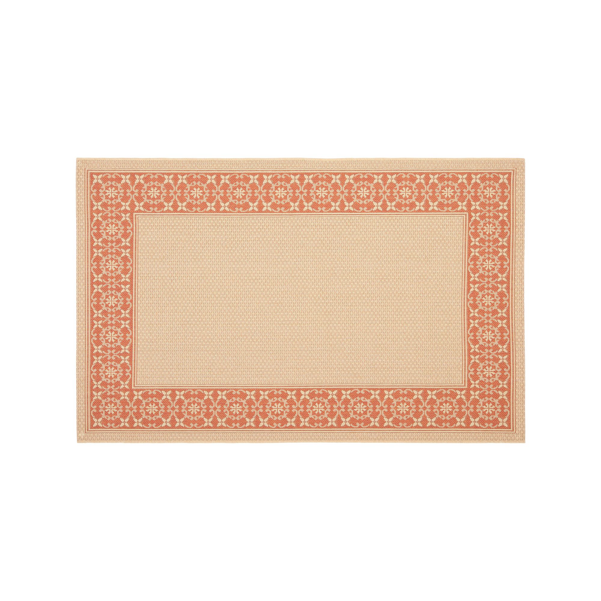 Safavieh Courtyard Medallion Border Indoor Outdoor Rug, Ivory Terracotta