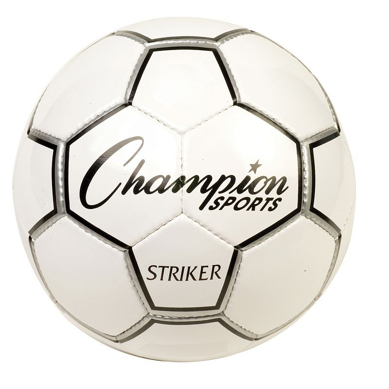 Champion Sports Striker Soccer Ball, White, 4