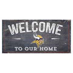 NFL Round Heritage Distressed Sign: Minnesota Vikings