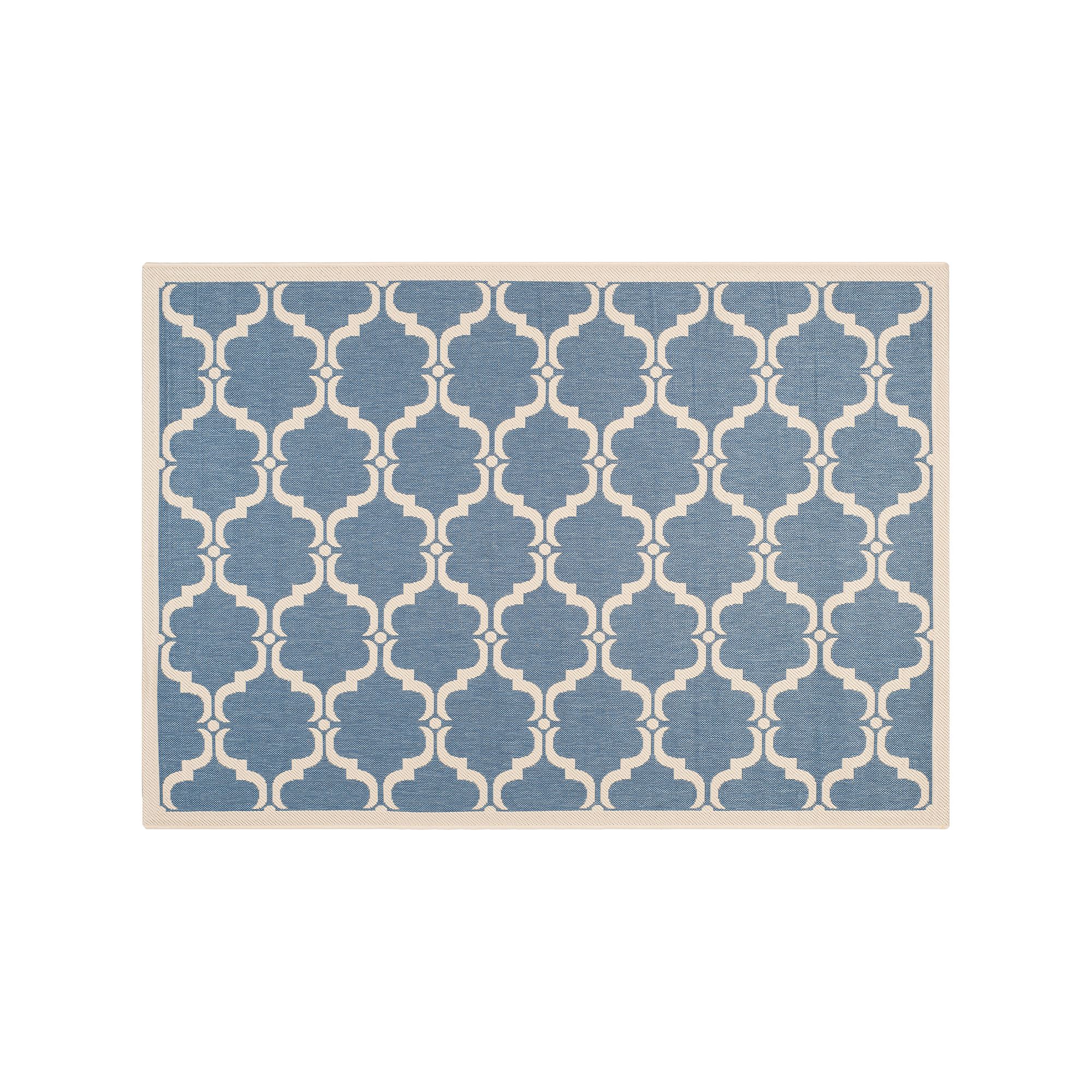 Safavieh Courtyard Crest Trellis Indoor Outdoor Rug, Blue Beige