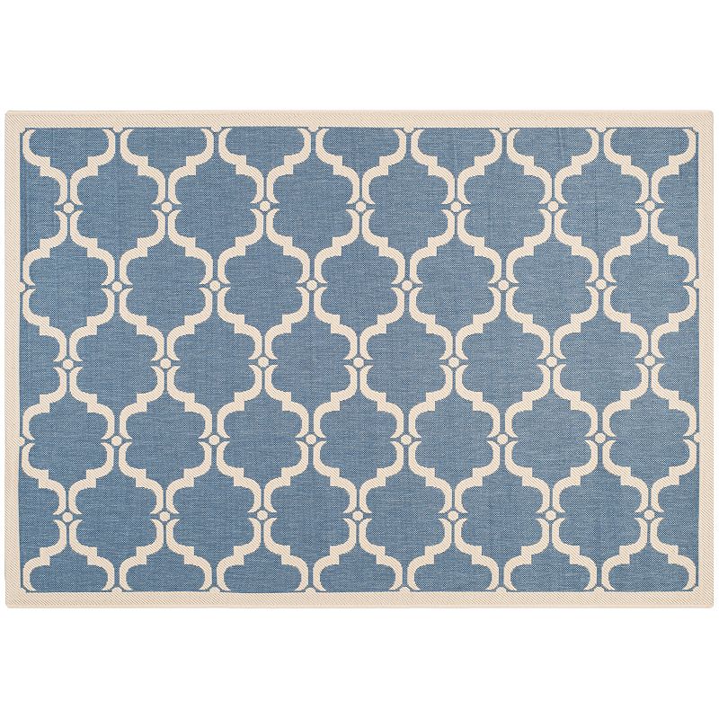 Safavieh Courtyard Crest Trellis Indoor Outdoor Rug, Blue, 6.5X9.5 Ft