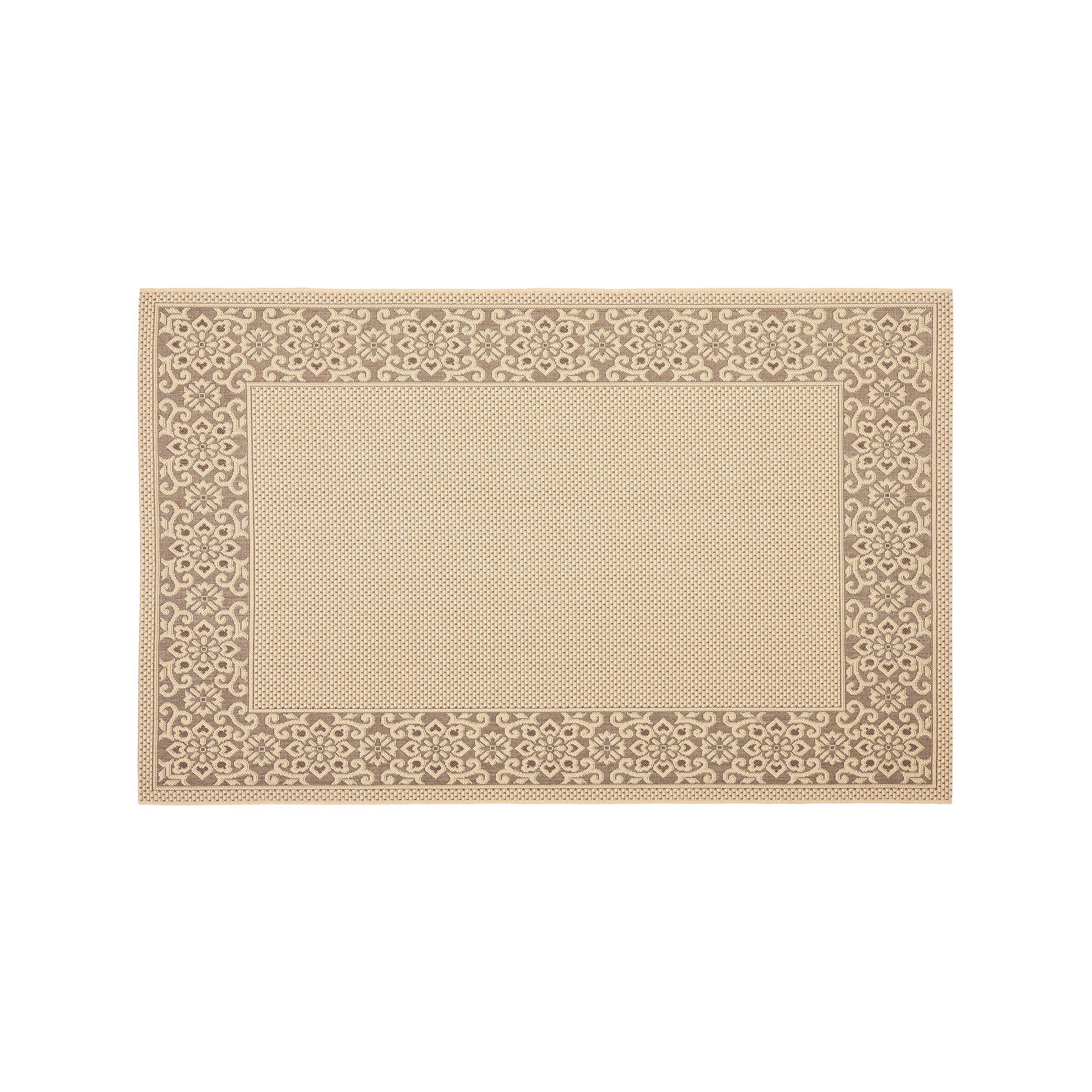 Safavieh Courtyard Regal Border Indoor Outdoor Rug, Cream Light Brown