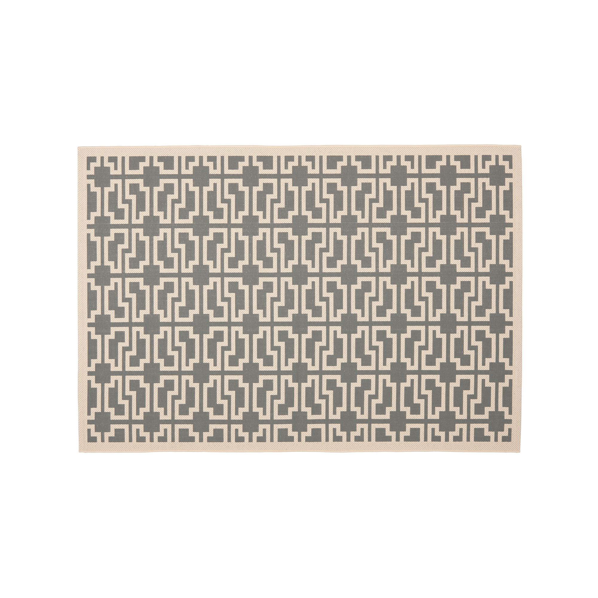 Safavieh Courtyard Lockbox Geometric Indoor Outdoor Rug, Gray Beige