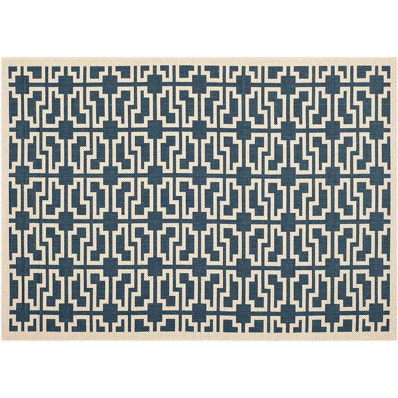 Safavieh Courtyard Lockbox Geometric Indoor Outdoor Rug, Blue, 8X11 Ft