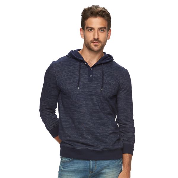 Men's Marc Anthony Slim-Fit Striped Textured Henley Hoodie