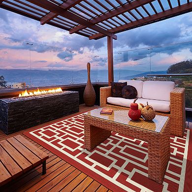 StyleHaven Maritime Blocks & Lines Indoor Outdoor Rug