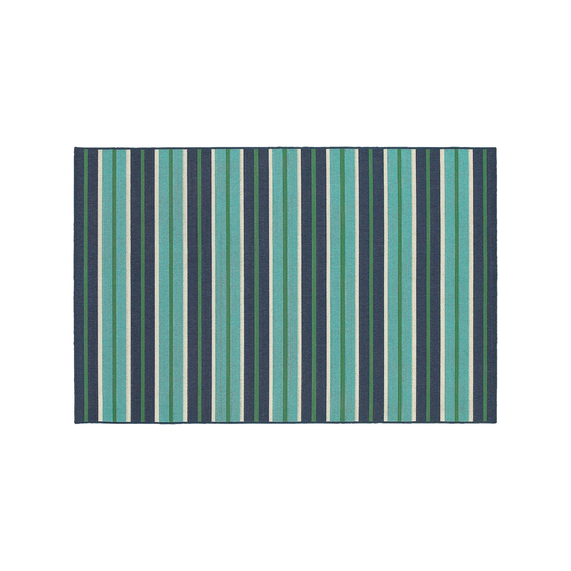StyleHaven Maritime Linear Stripes Indoor Outdoor Rug, Blue Green