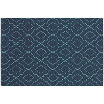 StyleHaven Maritime Simplicity Lattice Indoor Outdoor Rug