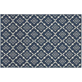 StyleHaven Maritime Floral Lattice Indoor Outdoor Rug